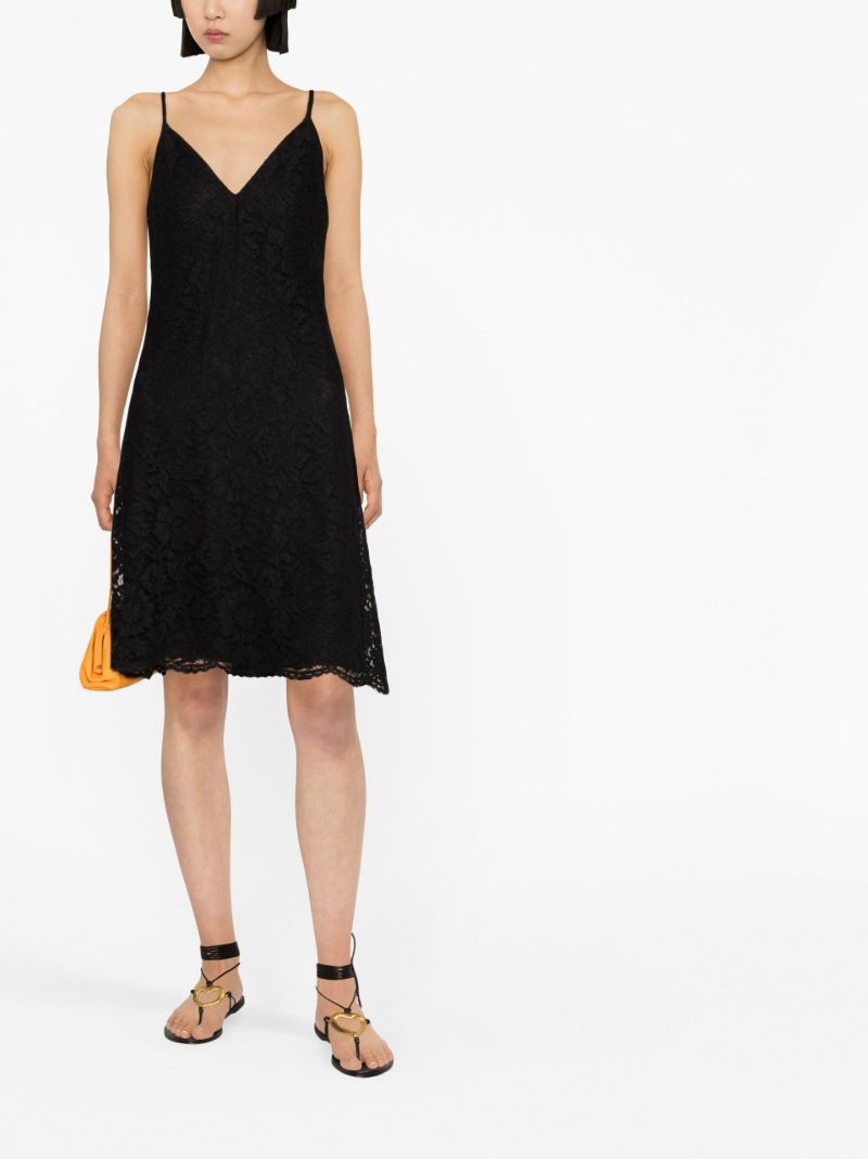Black Floral Lace Slip Dress
