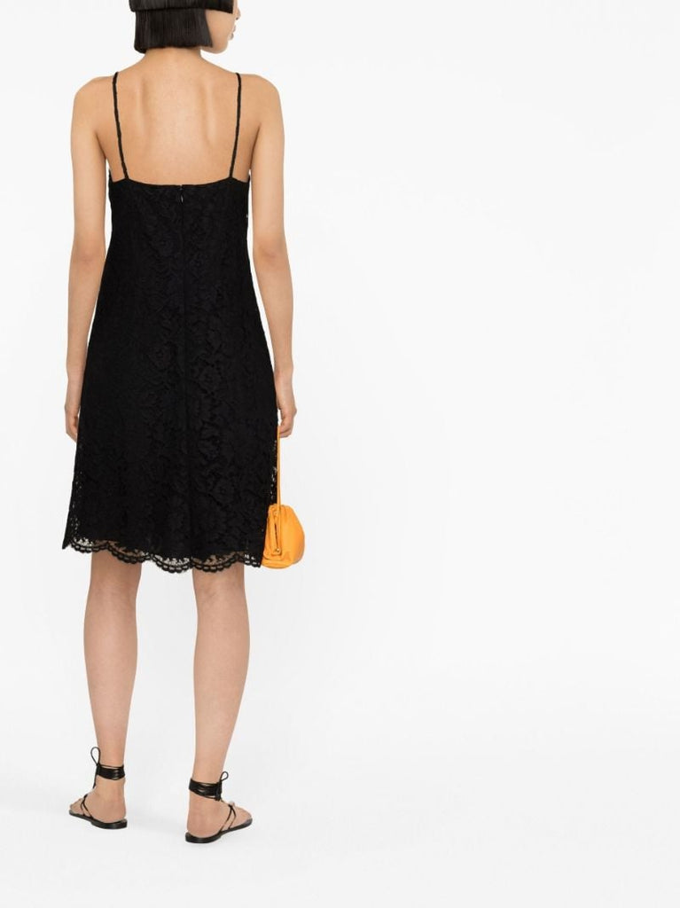 Black Floral Lace Slip Dress