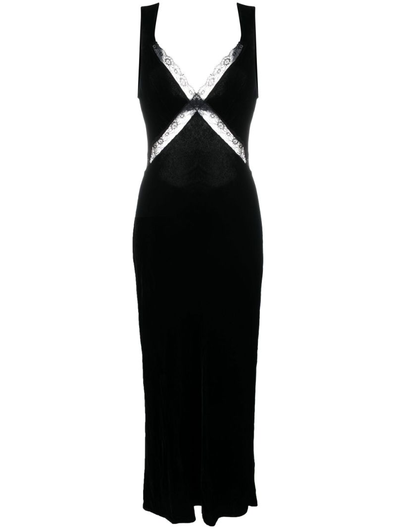 Black Lorenzo Velvet Midi Dress