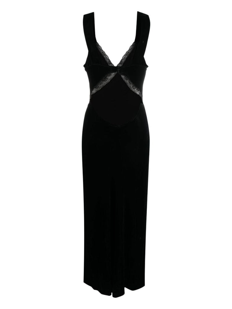 Black Lorenzo Velvet Midi Dress