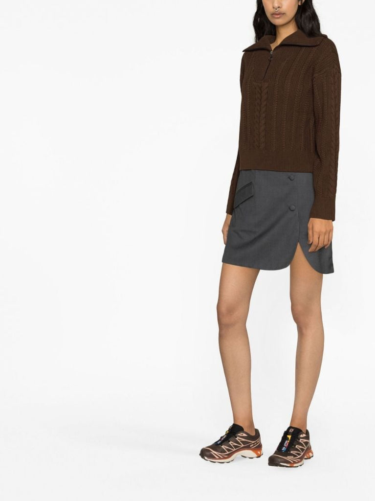 Grey Cameron Tailored Mini Skirt