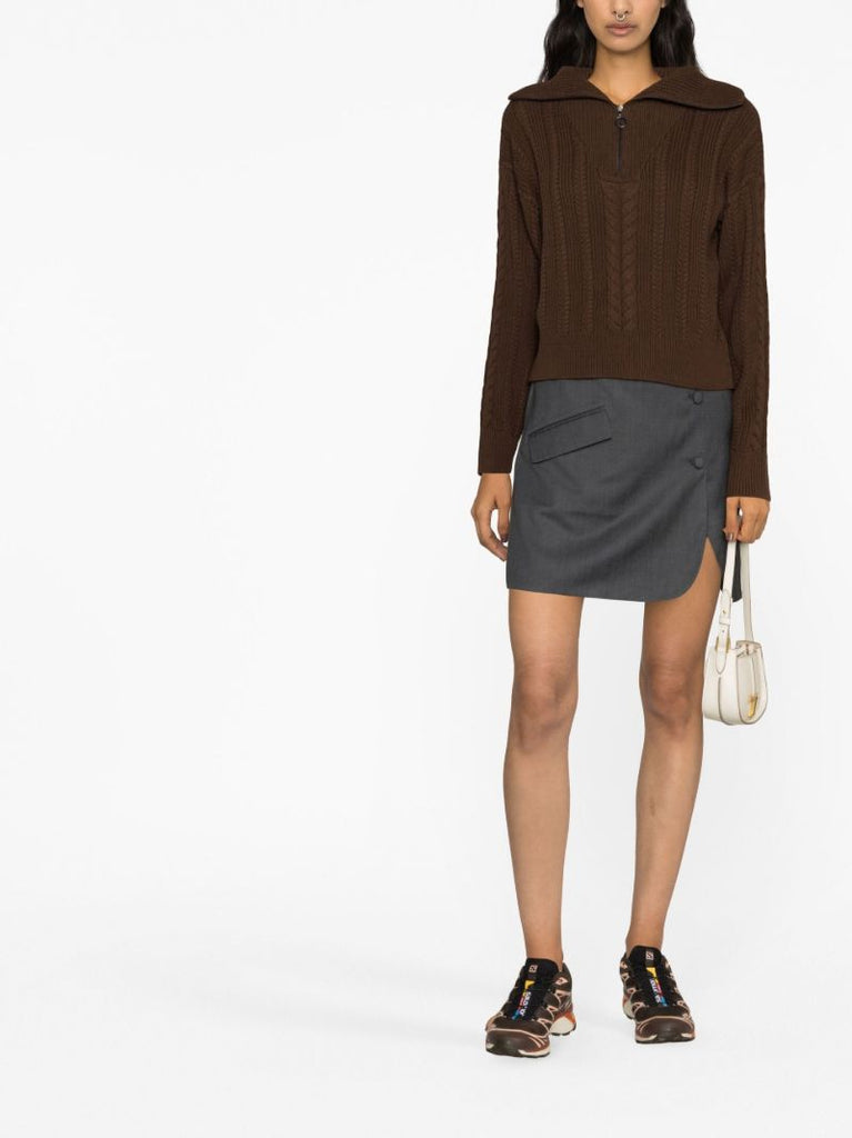 Grey Cameron Tailored Mini Skirt
