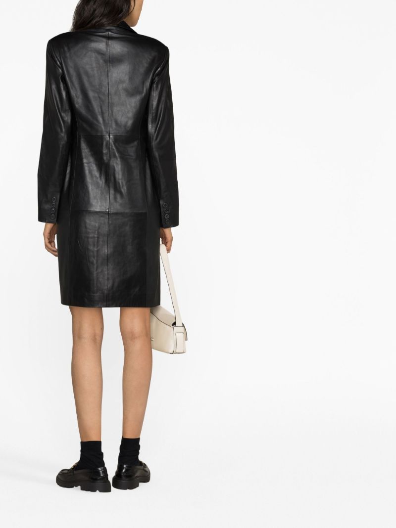 Black Veda Crosby Longline Leather Blazer