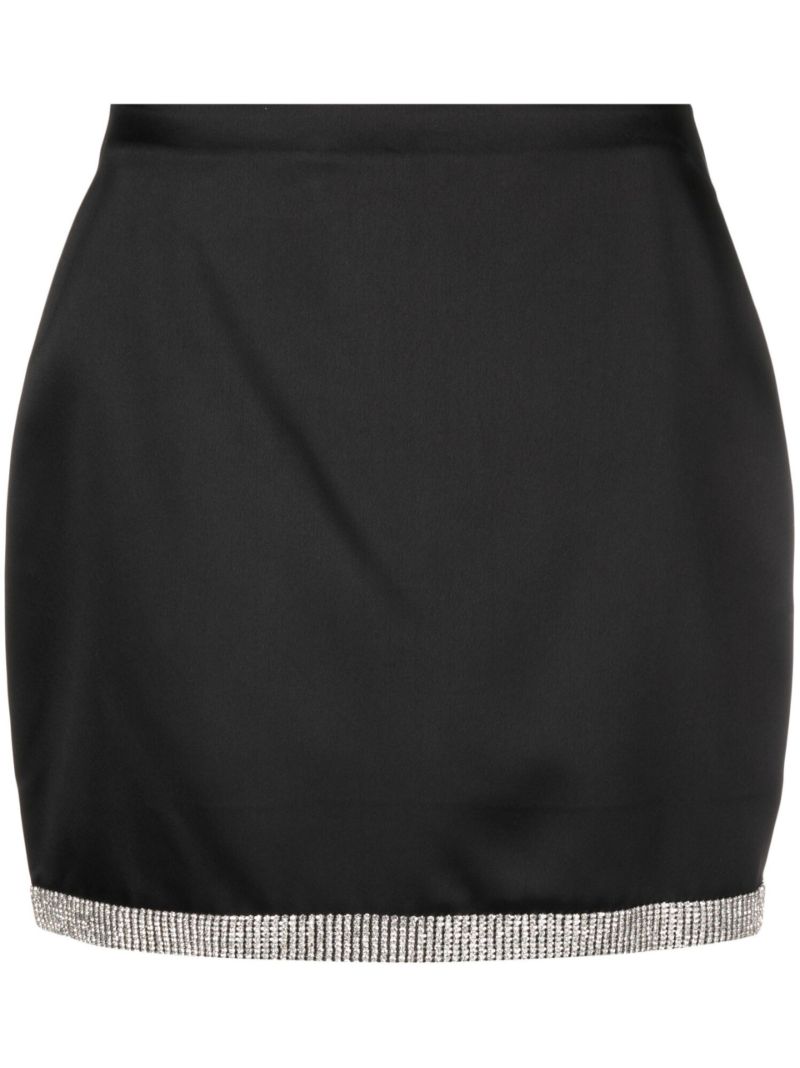 Black Tatiana Embellished Mini Skirt