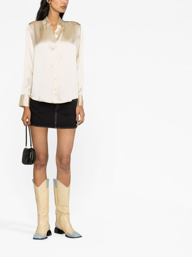 Neutral Sky Silk Shirt