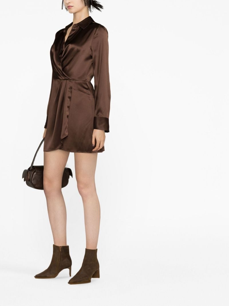 Brown Alaine Silk Wrap Shirtdress