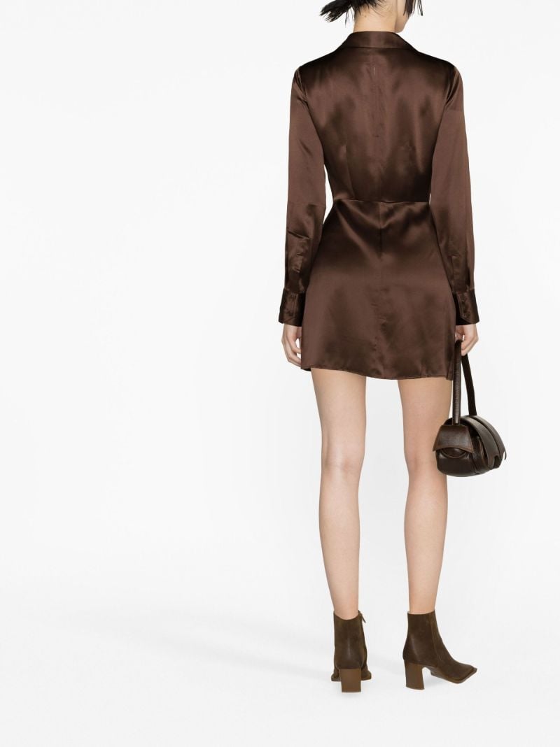 Brown Alaine Silk Wrap Shirtdress