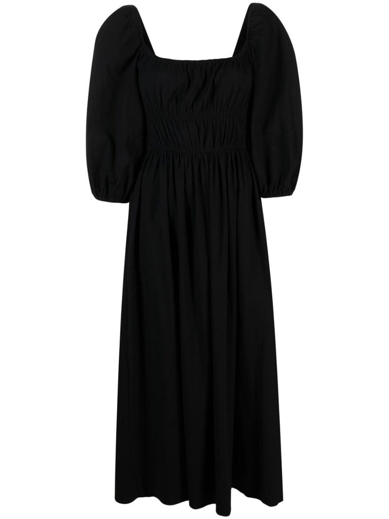 Black Bennie Organic Cotton Midi Dress