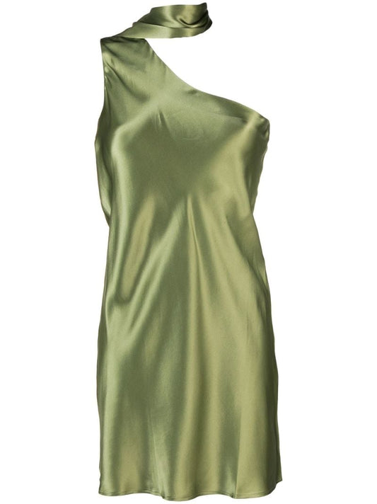 Green Kaegan Halterneck Silk Mini Dress