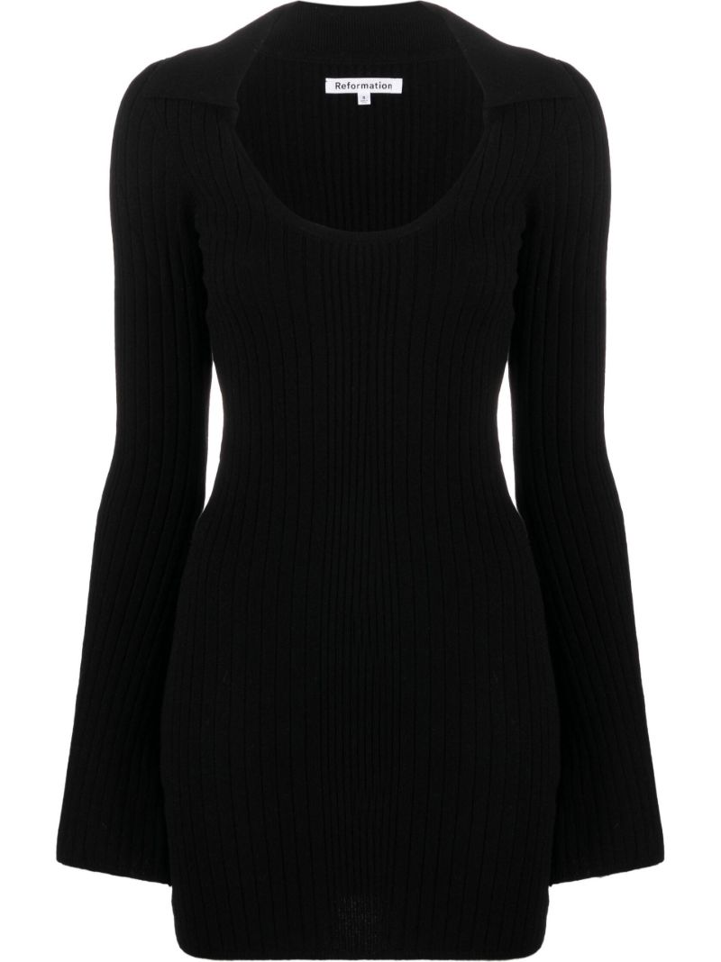 Black Farfalle Cashmere Mini Dress