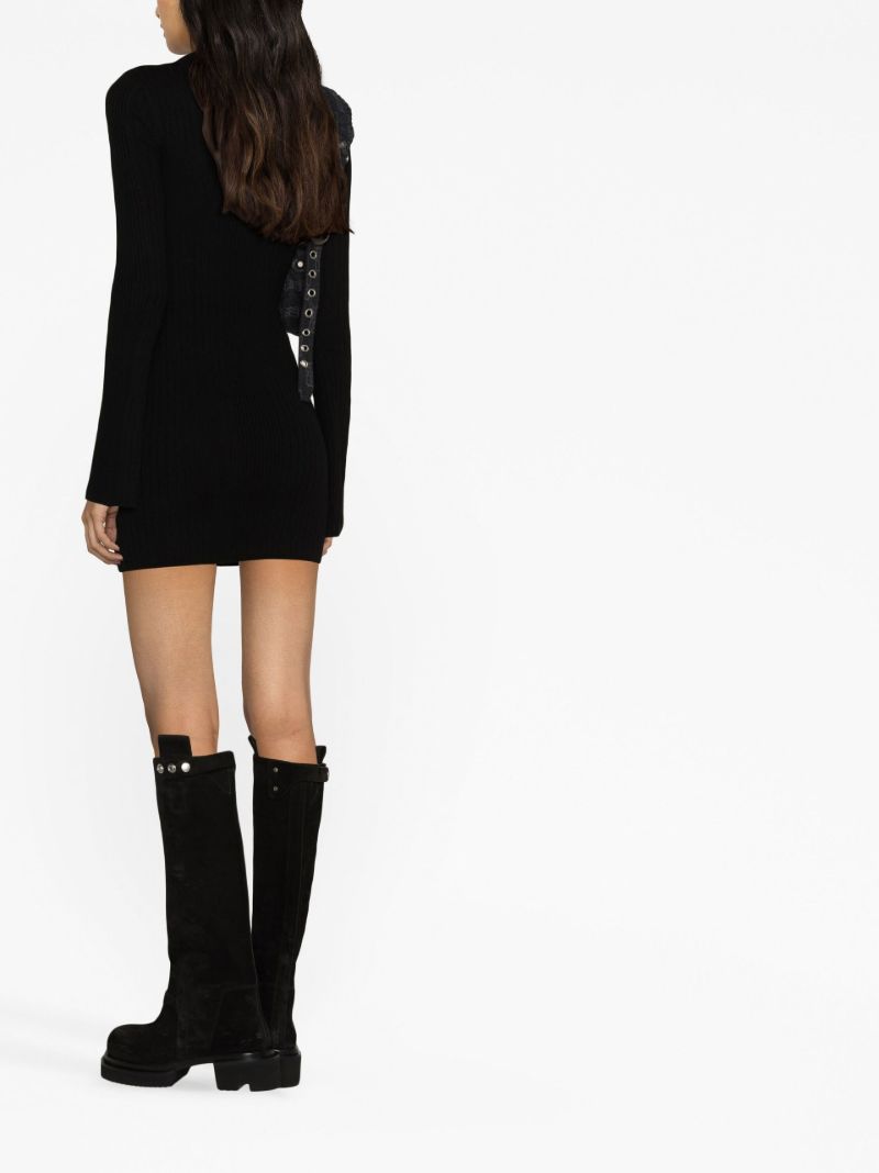 Black Farfalle Cashmere Mini Dress