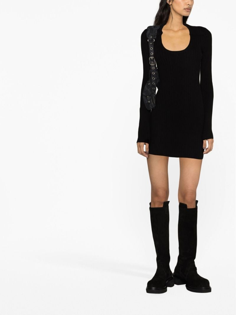Black Farfalle Cashmere Mini Dress