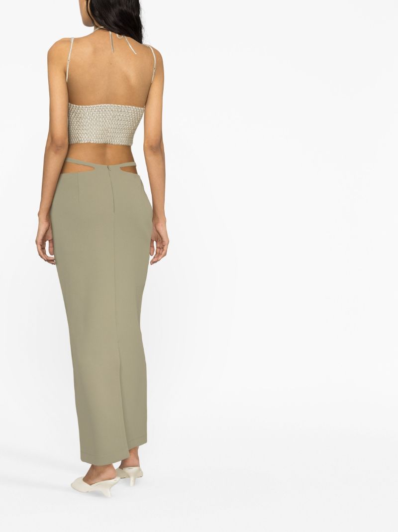 Green Sleeveless Midi Skirt