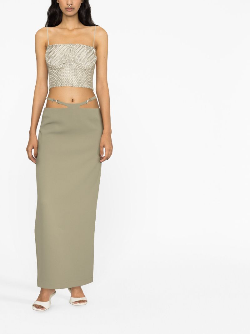 Green Sleeveless Midi Skirt