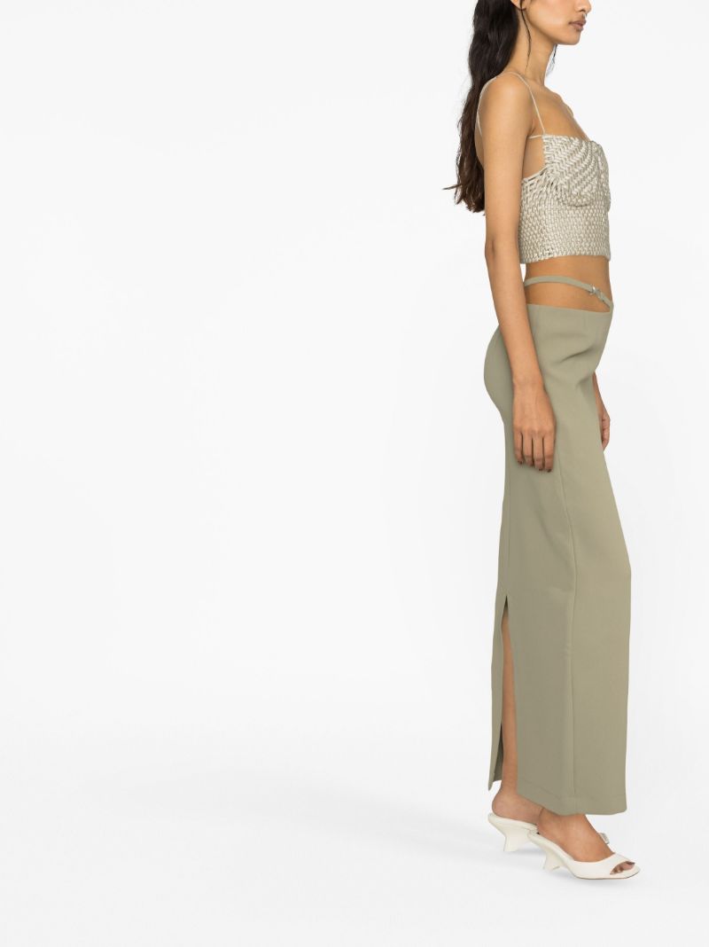 Green Sleeveless Midi Skirt