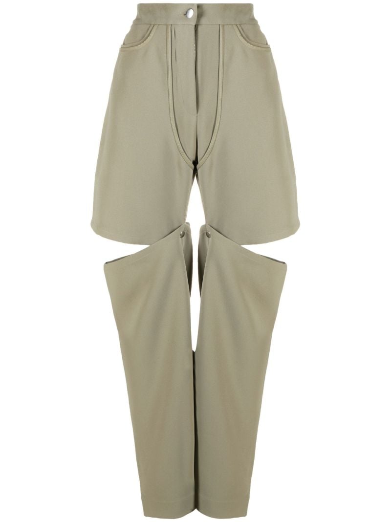 Green Emelio Cut-out Cargo Trousers