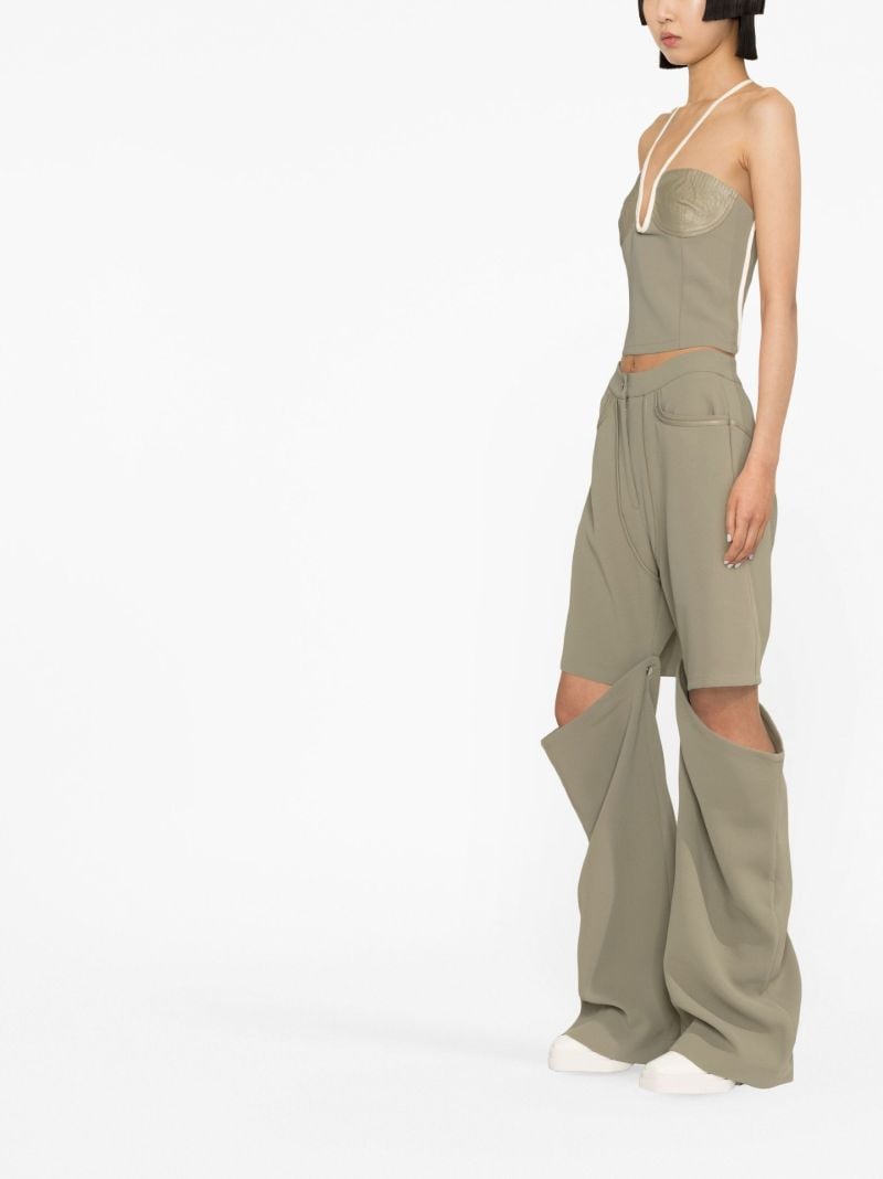 Green Emelio Cut-out Cargo Trousers