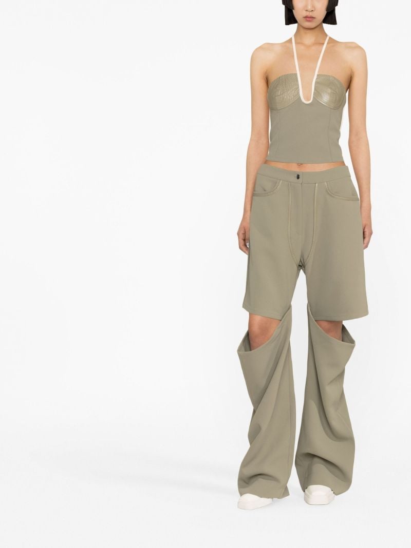 Green Emelio Cut-out Cargo Trousers