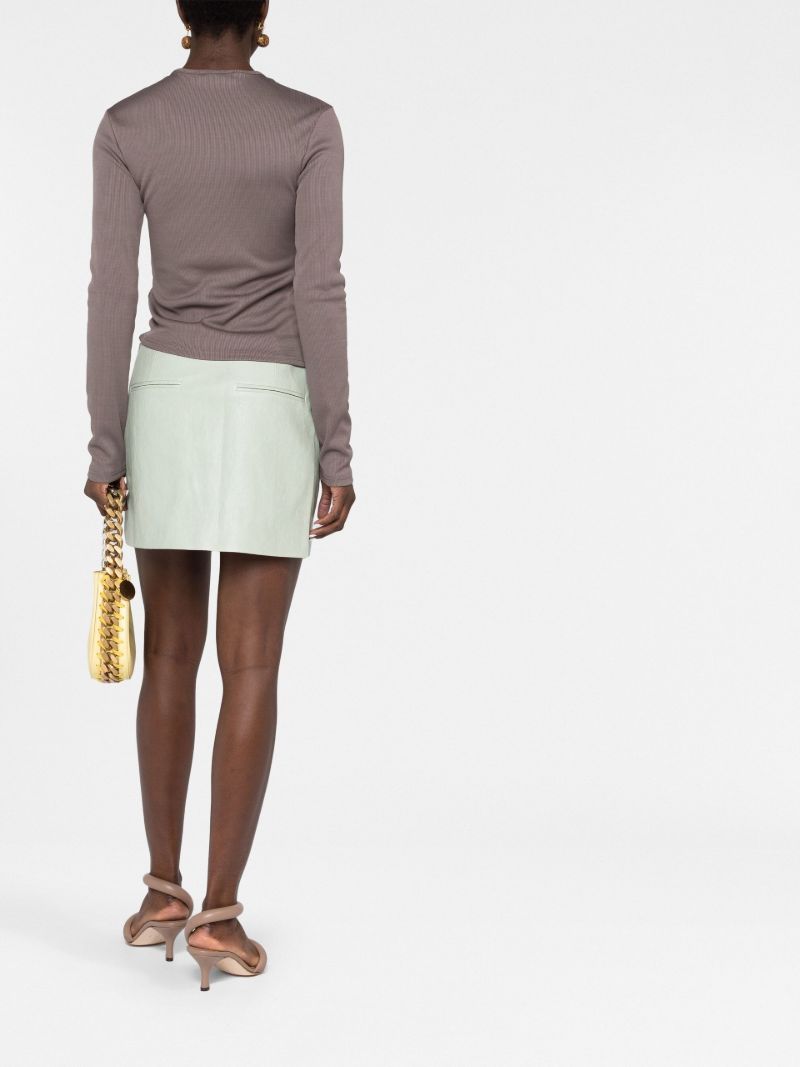 Green Della Faux-leather Mini Skirt