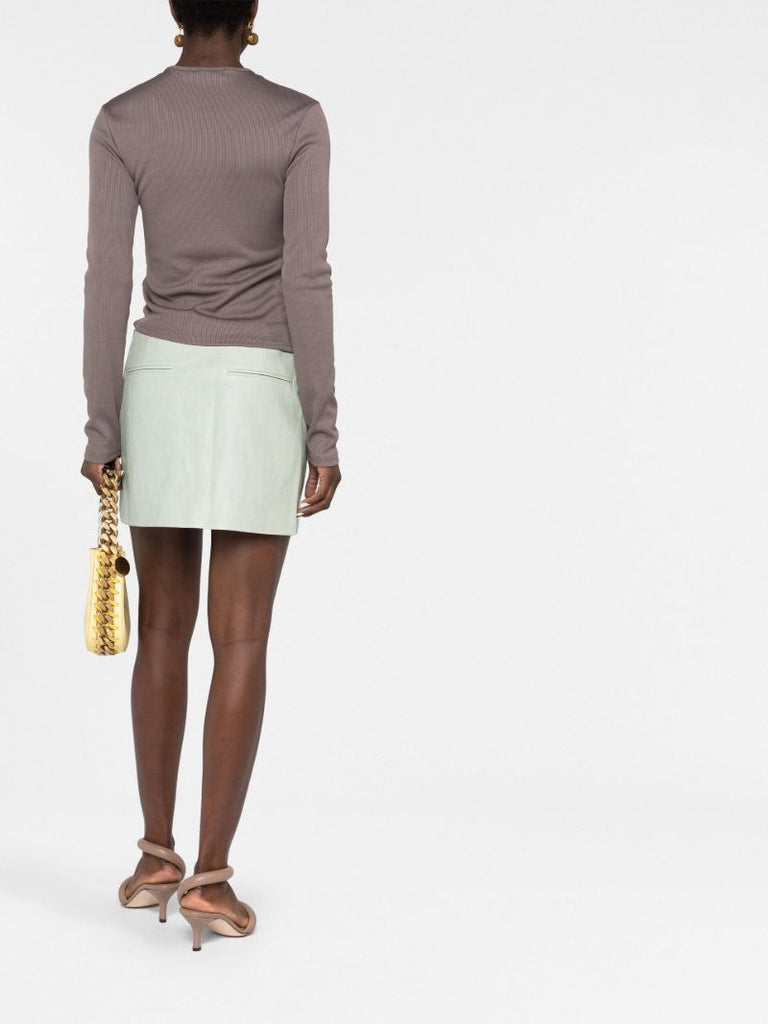 Green Della Faux-leather Mini Skirt