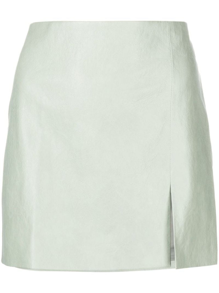 Green Della Faux-leather Mini Skirt