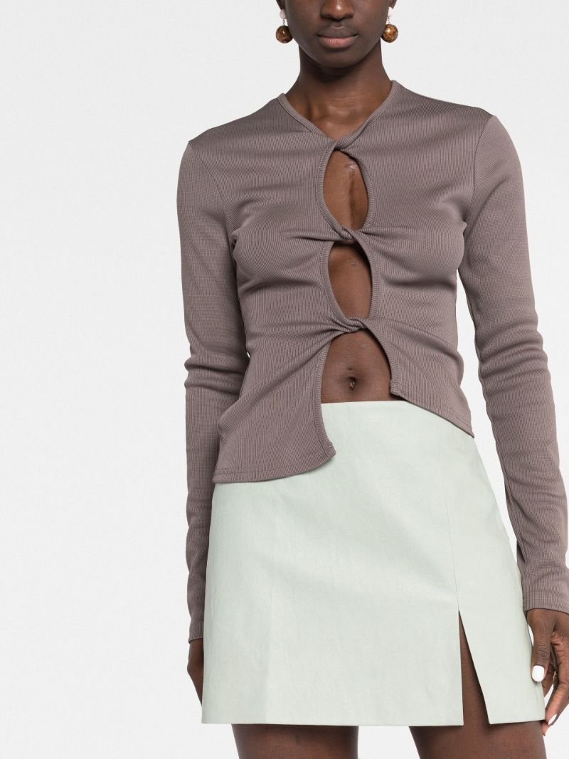 Green Della Faux-leather Mini Skirt