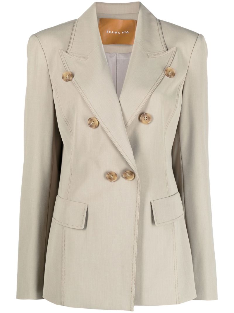 Neutral Arden Double-breasted Blazer