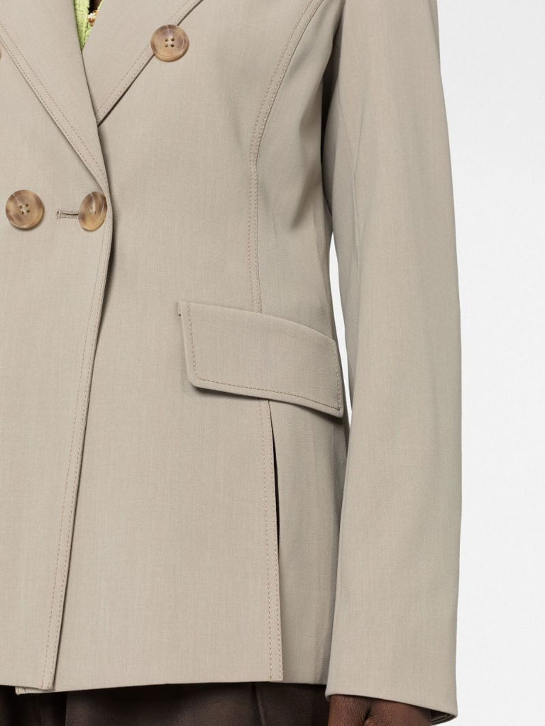 Neutral Arden Double-breasted Blazer