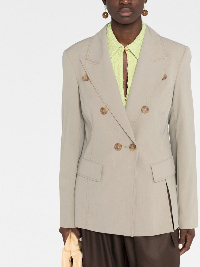 Neutral Arden Double-breasted Blazer