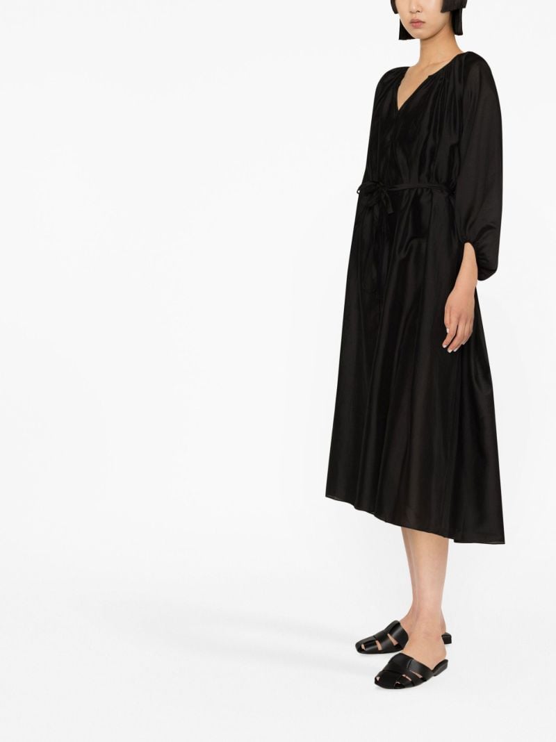 Black V-neck Midi Dress