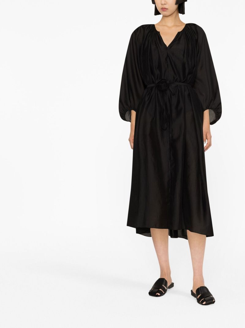 Black V-neck Midi Dress