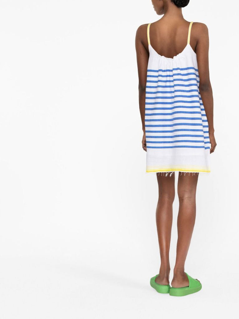 White Hirut Striped Mini Dress