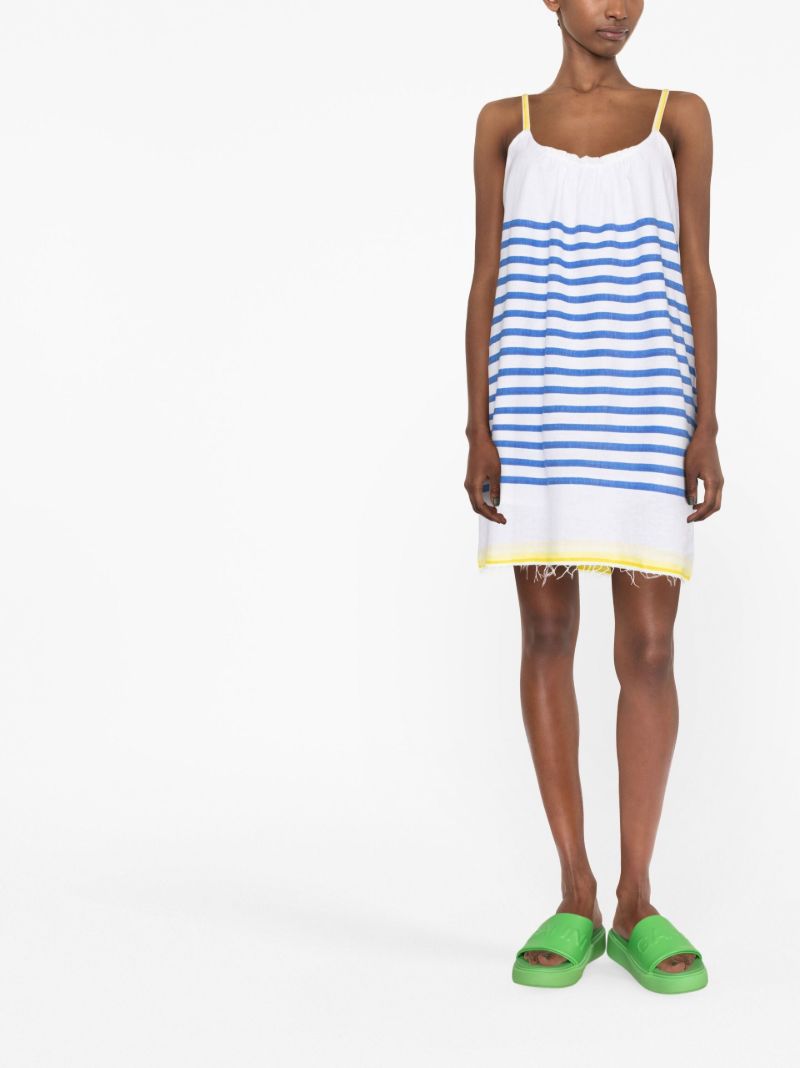White Hirut Striped Mini Dress