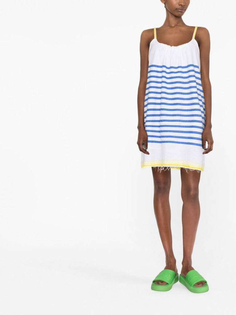 White Hirut Striped Mini Dress