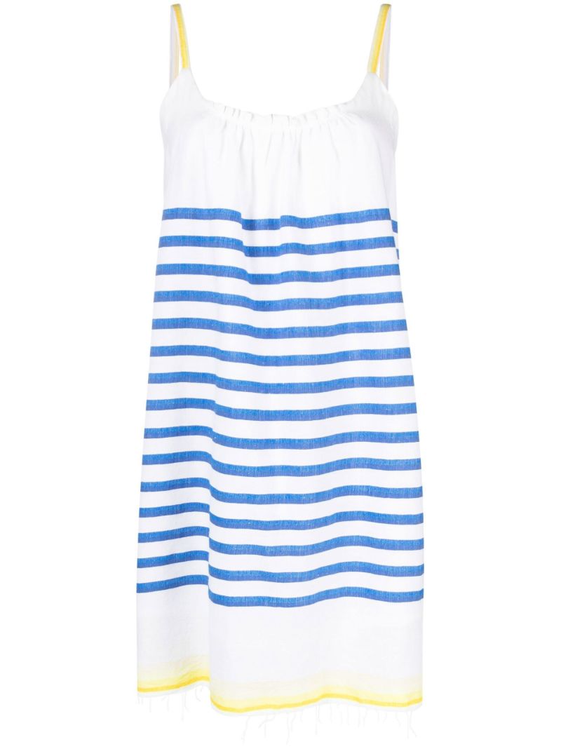 White Hirut Striped Mini Dress