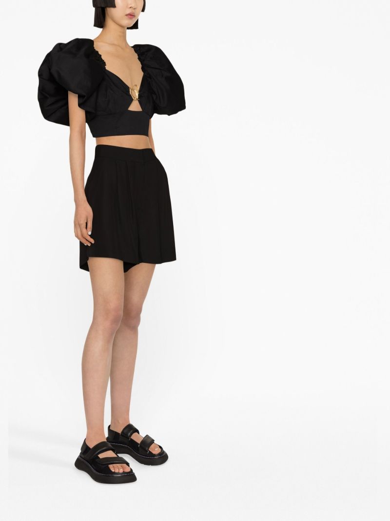 Black Marcel Puff Sleeve Blouse