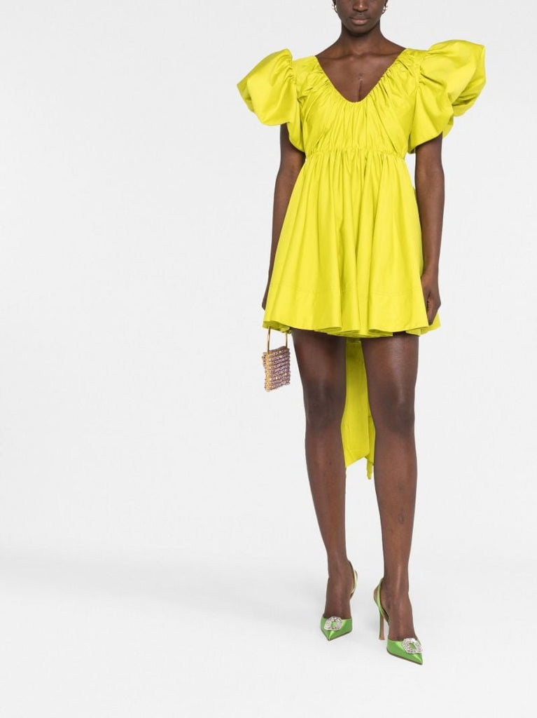Green Gretta Bow Back Mini Dress