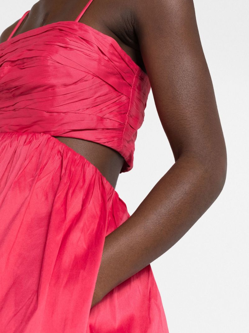 Pink Liza Ruched Cut-out Mini Dress
