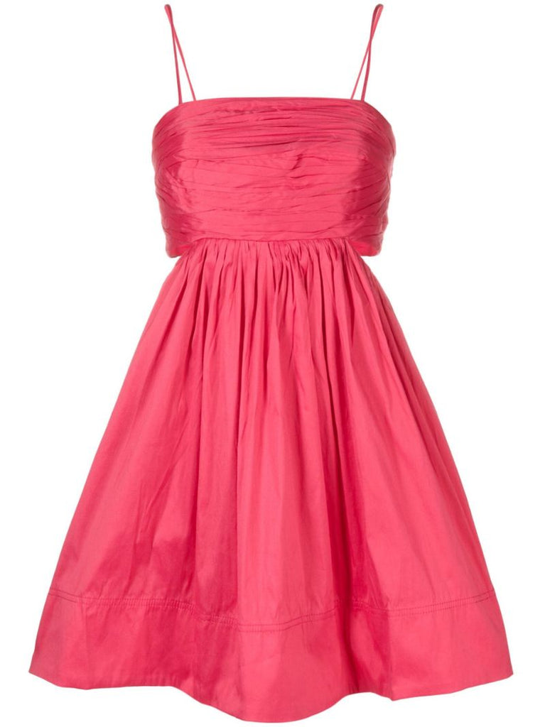 Pink Liza Ruched Cut-out Mini Dress