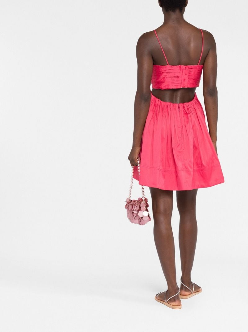 Pink Liza Ruched Cut-out Mini Dress