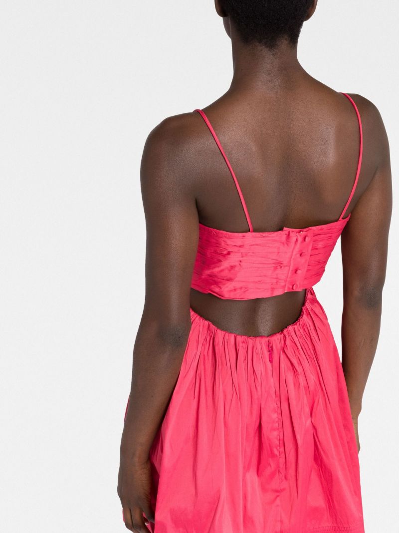 Pink Liza Ruched Cut-out Mini Dress