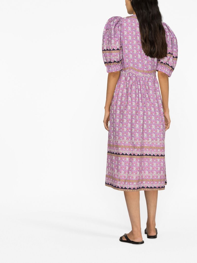 Purple Perry Printed Midi Dress