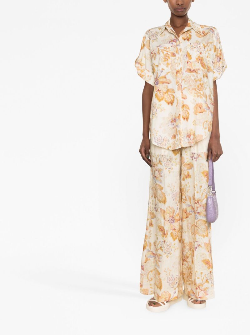 Neutral Philomena Floral Print Shirt