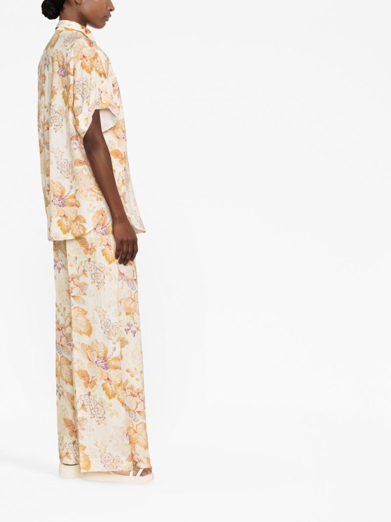 Neutral Philomena Floral Print Shirt
