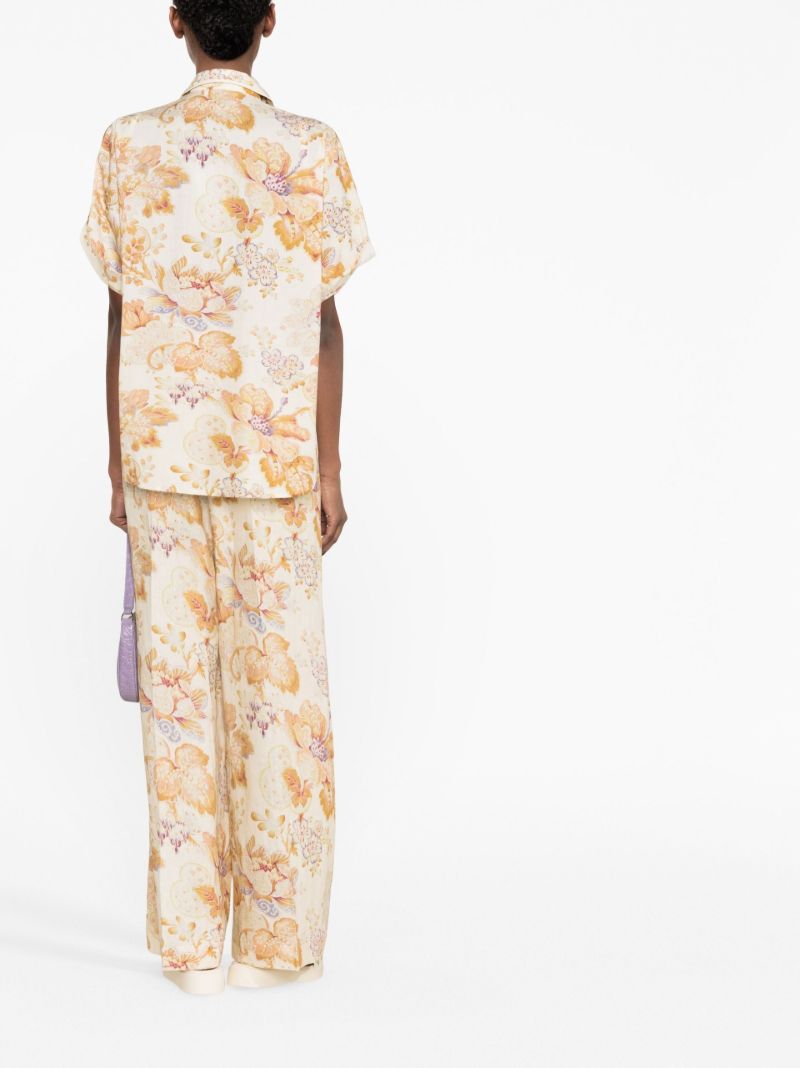 Neutral Philomena Floral Print Shirt