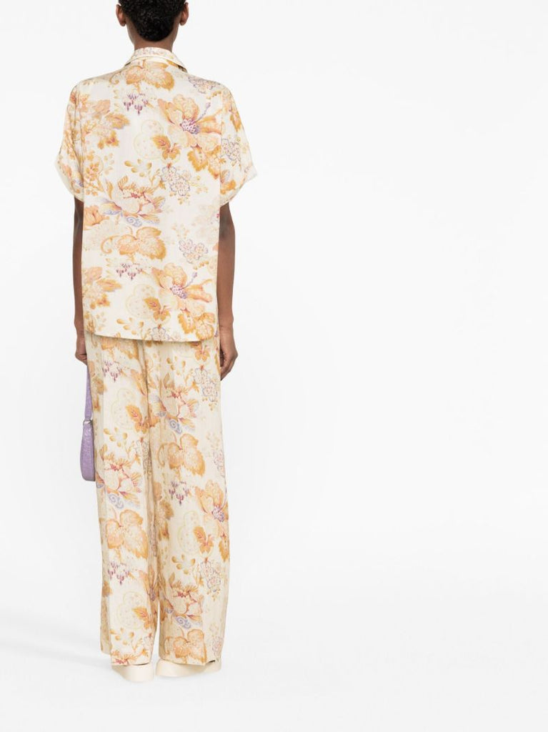 Neutral Philomena Floral Print Shirt