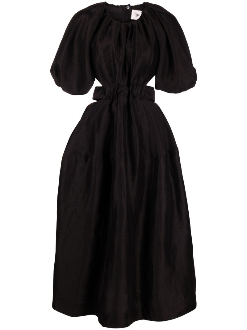 Black Mimosa Cut-out Midi Dress