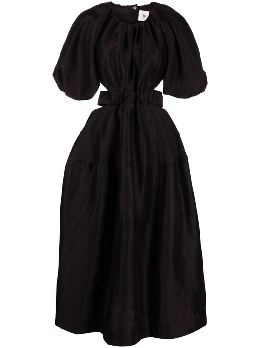 Black Mimosa Cut-out Midi Dress