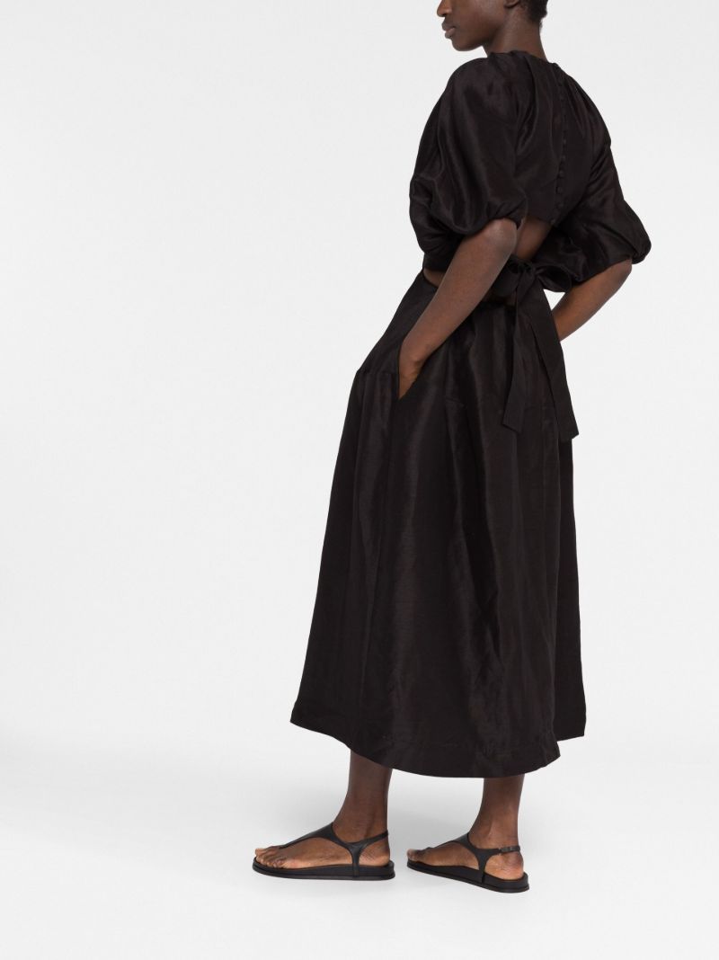 Black Mimosa Cut-out Midi Dress