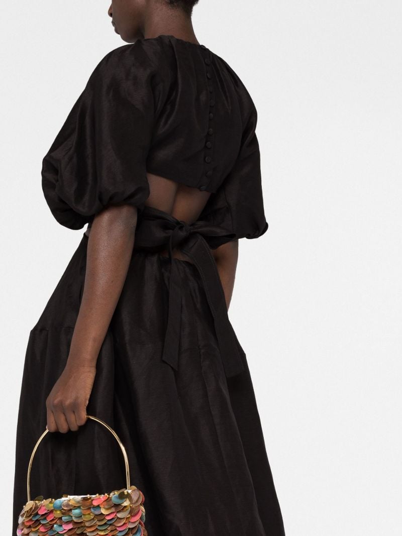 Black Mimosa Cut-out Midi Dress